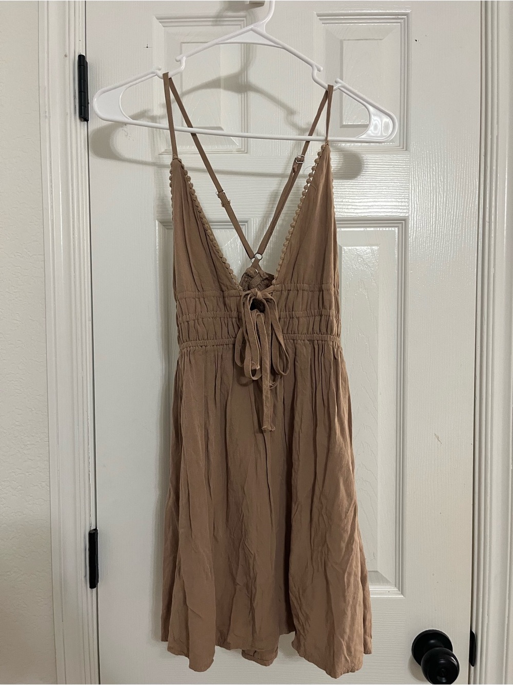 wild fable Tan V‑Neck Mini Dress